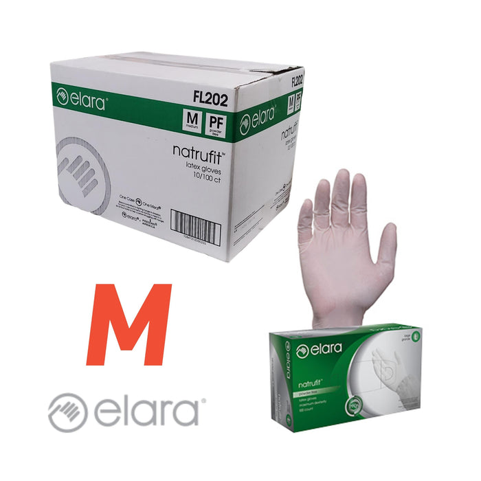 Elara FL202 - Glove - Latex - Medium - Powder Free - Natrufit (1000)