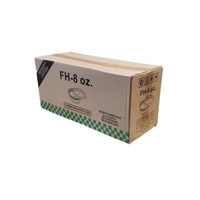 FH08SC - Deli / Soup Container - Plastic - With Lid - 8 oz (240)