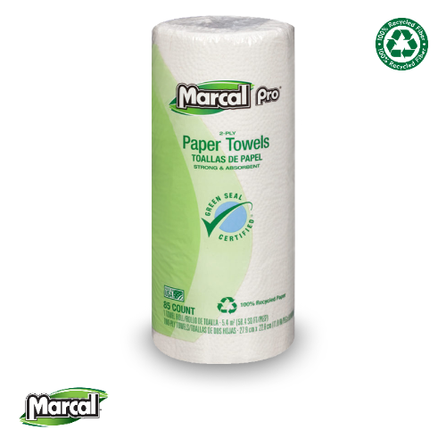 Marcal 6350 - Roll Towel - Paper Towel Household - 2 Ply - White - 85 Count Sheet Roll (30)
