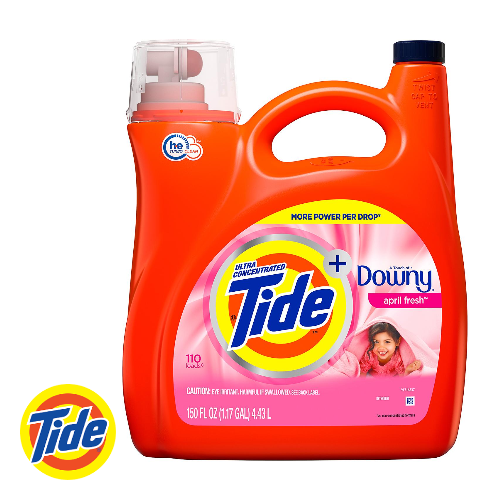 Tide 7094 - Laundry Detergent - Liquid - April Fresh With Downy - 110 Loads - 150 oz Bottle (1)
