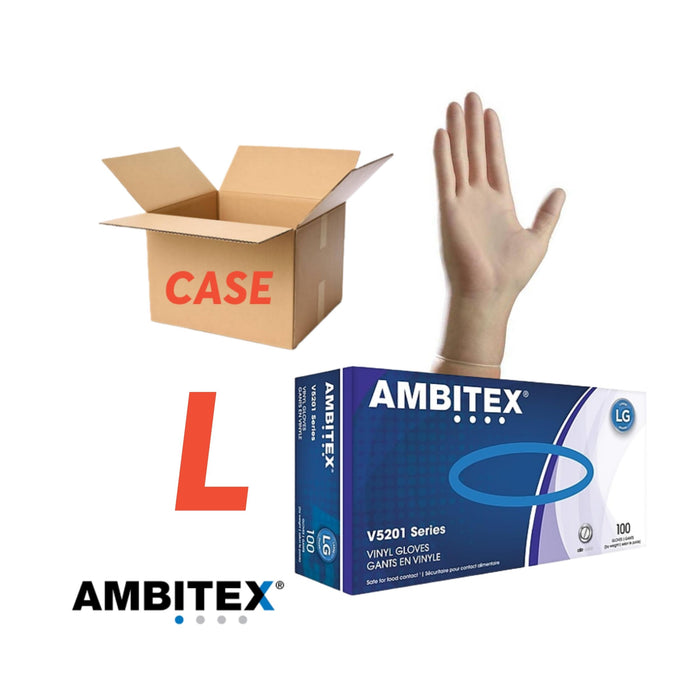 Ambitex VLG5201 - Glove - Vinyl - Large - Powder Free (1000)