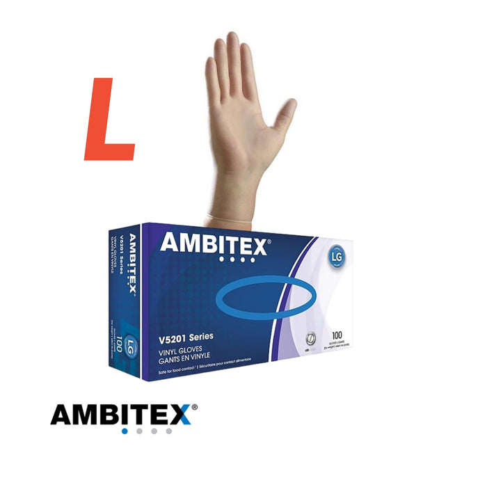 Ambitex VLG5201 - Glove - Vinyl - Large - Powder Free (1000)