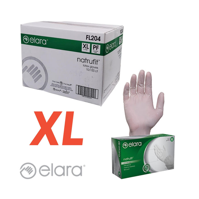 Elara FL204 - Glove - Latex - Extra Large - Powder Free - Natrufit (1000)