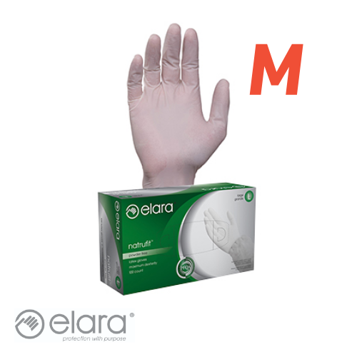 Elara FL202 - Glove - Latex - Medium - Powder Free - Natrufit (1000)