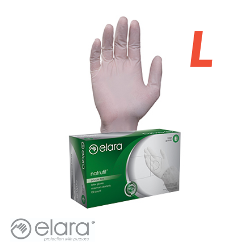 Elara FL203 - Glove - Latex - Large - Powder Free - Natrufit (1000)