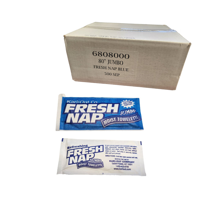 Kari-Out 6808000 - Fresh Nap Jumbo Moist Towelette - Blue - 80 in (500)