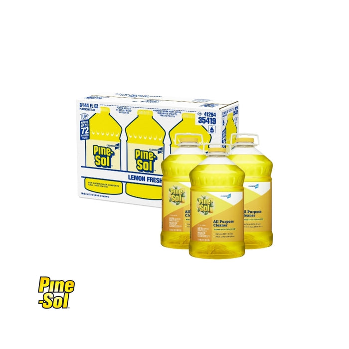Pine-Sol 35419 - Multi Surface Cleaner - Lemon Fresh - 144 oz Bottle (3)