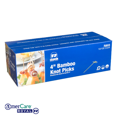 AmerCare Royal R803 - Bamboo Knot Picks - 4 in - Knot (1000)