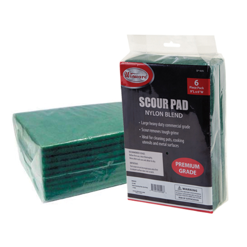 Winco SP-96N - Scouring Pad - Nylon - Green - 6x9 (6)