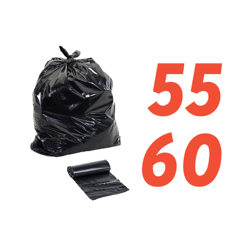 Trinity Plastics PT58 - Trash Bag Liner - Black - 55-60 gal - 1.5 mil - (100)